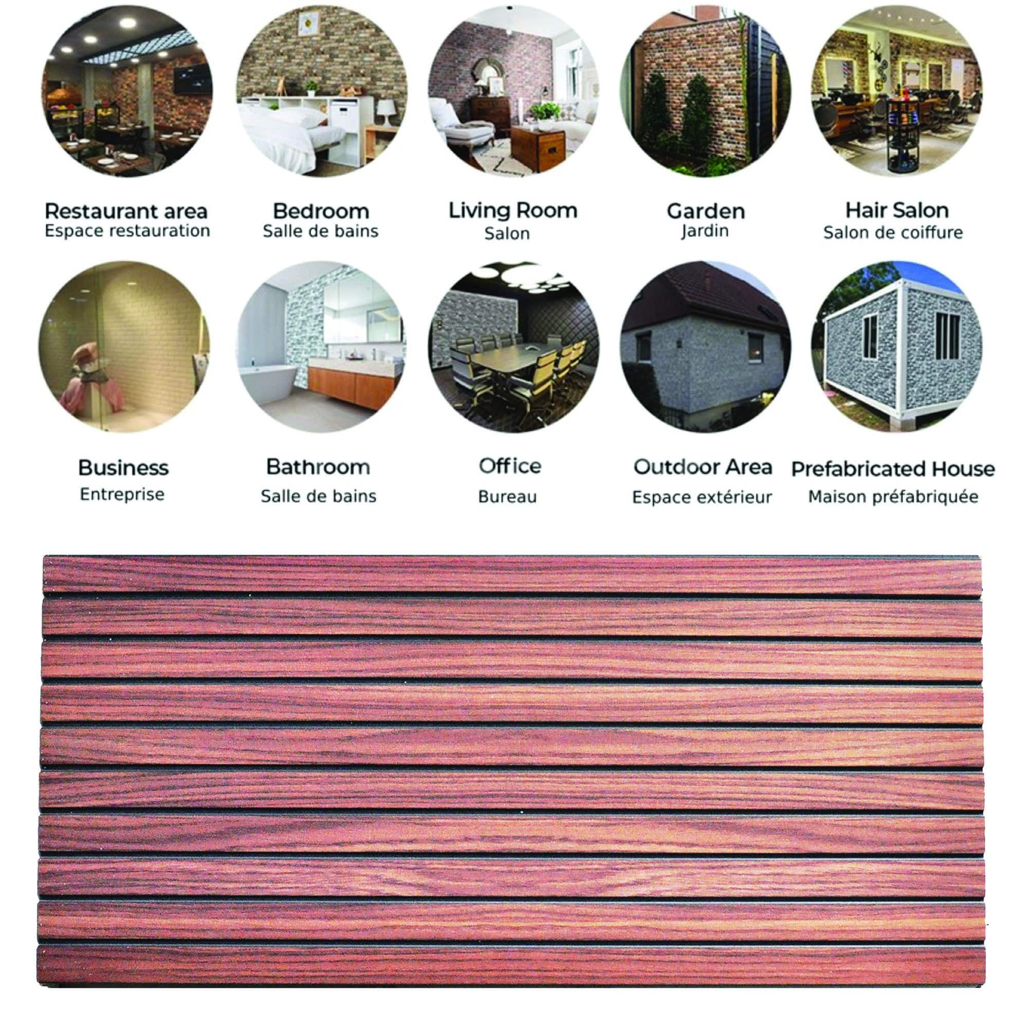 Outlet Auburn Wood Look Wall Paneling, Styrofoam Facing, Single Panel, Covers 5.4 sq ft