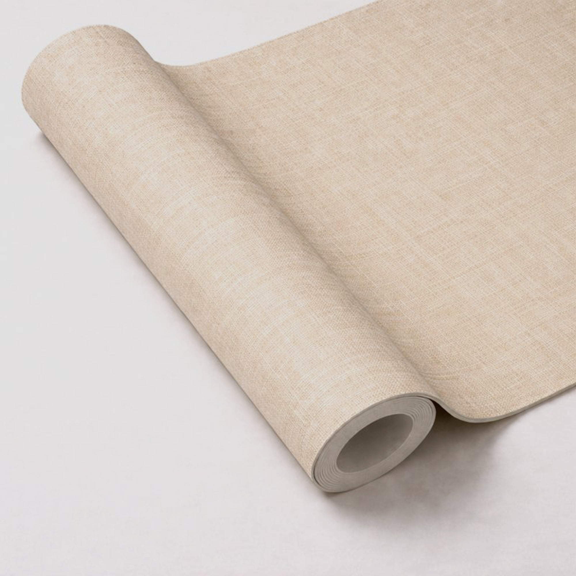 Peel & Stick Fabric Textured Wallpaper Roll - 3D Foam Decorative Wall Finishing - Pale Beige