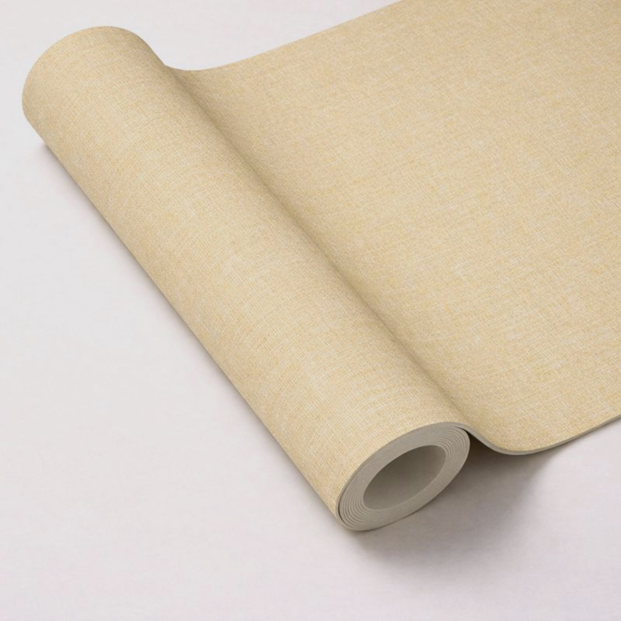 Peel & Stick Fabric Textured Wallpaper Roll - 3D Foam Decorative Wall Finishing - Warm Beige