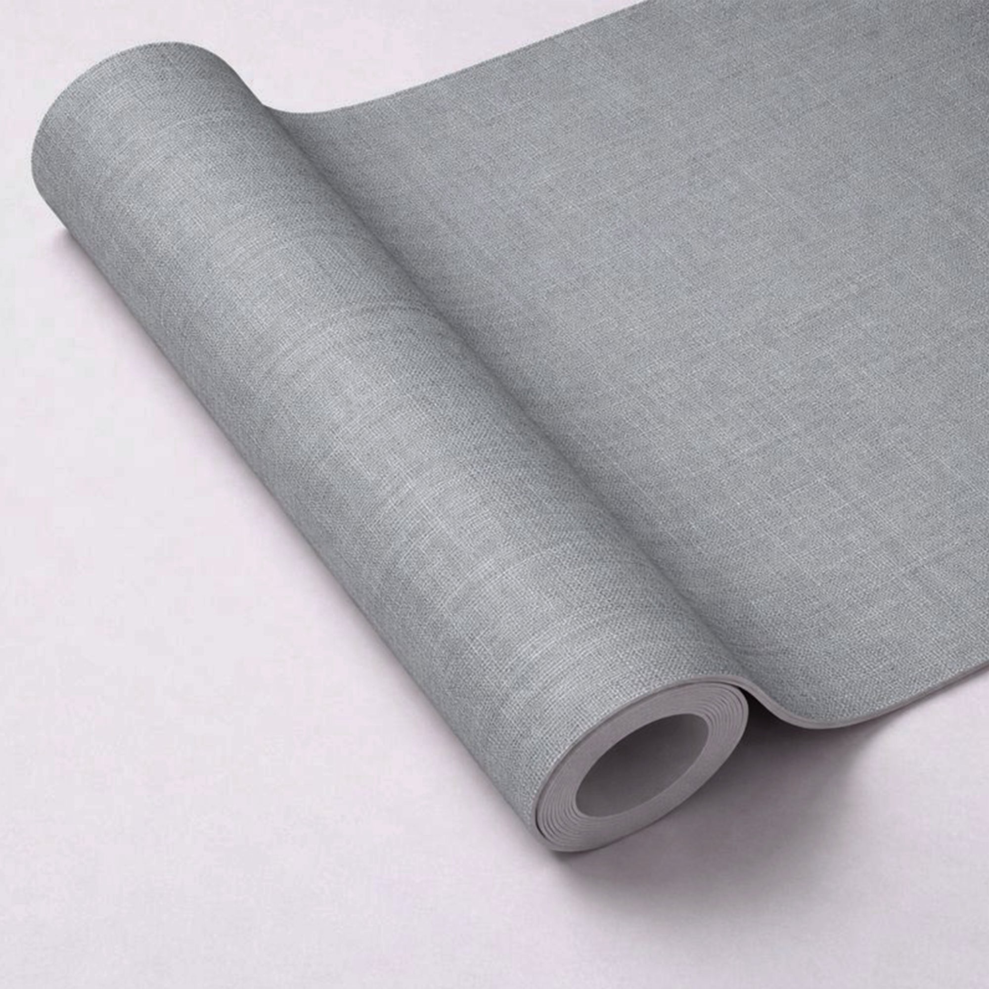 Peel & Stick Fabric Textured Wallpaper Roll - 3D Foam Decorative Wall Finishing - Grey