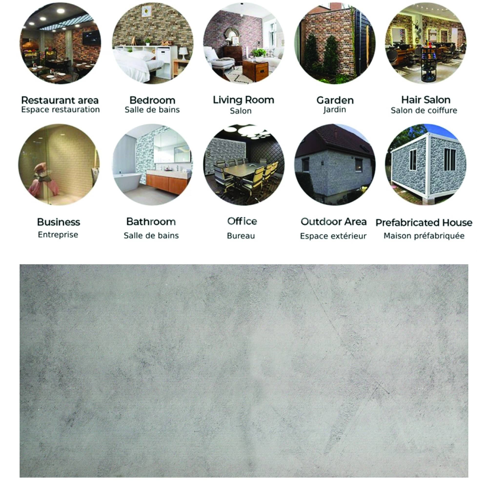 Outlet Beige Grey Cement Look Wall Paneling, Styrofoam Facing, Single Panel, Covers 5.4 sq ft