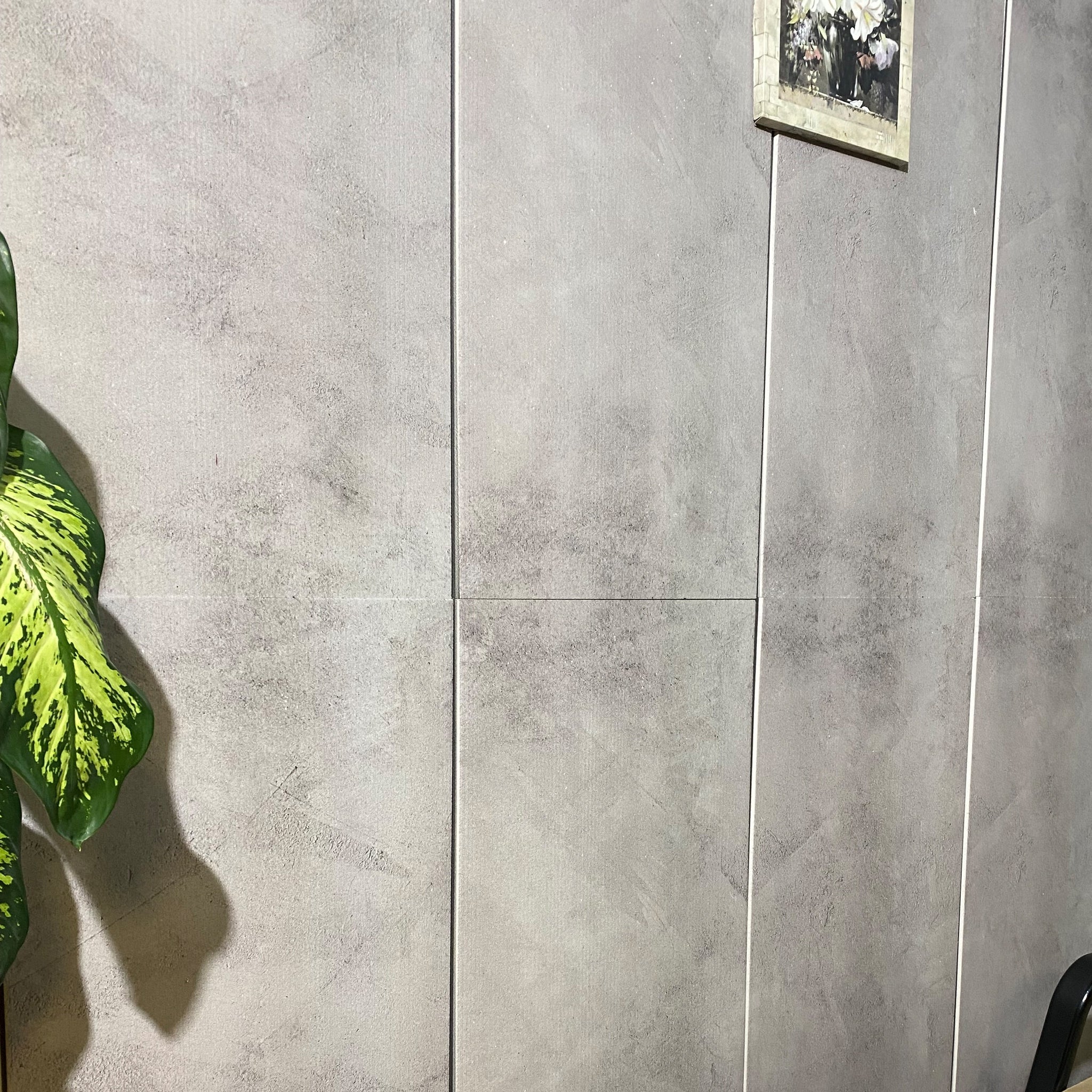 Outlet Beige Grey Cement Look Wall Paneling, Styrofoam Facing, Single Panel, Covers 5.4 sq ft