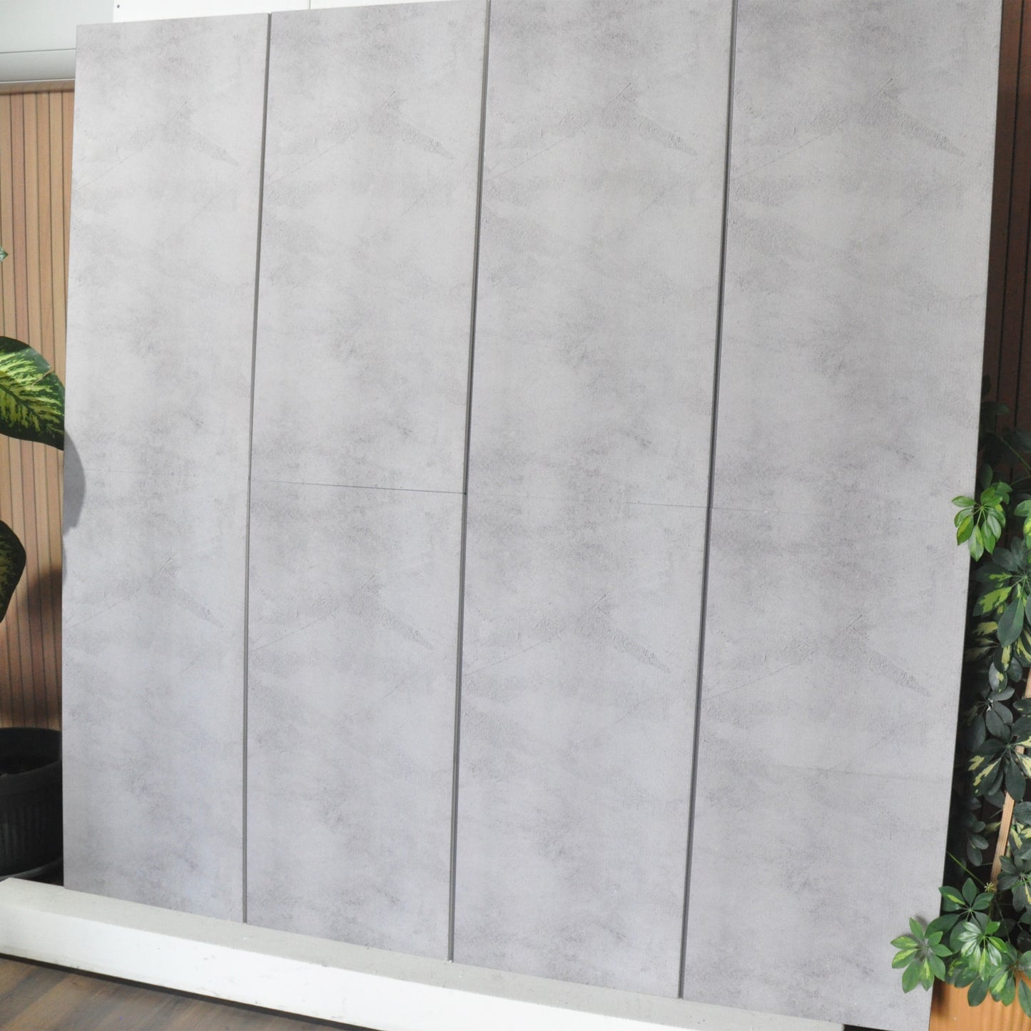 Outlet Beige Grey Cement Look Wall Paneling, Styrofoam Facing, Single Panel, Covers 5.4 sq ft