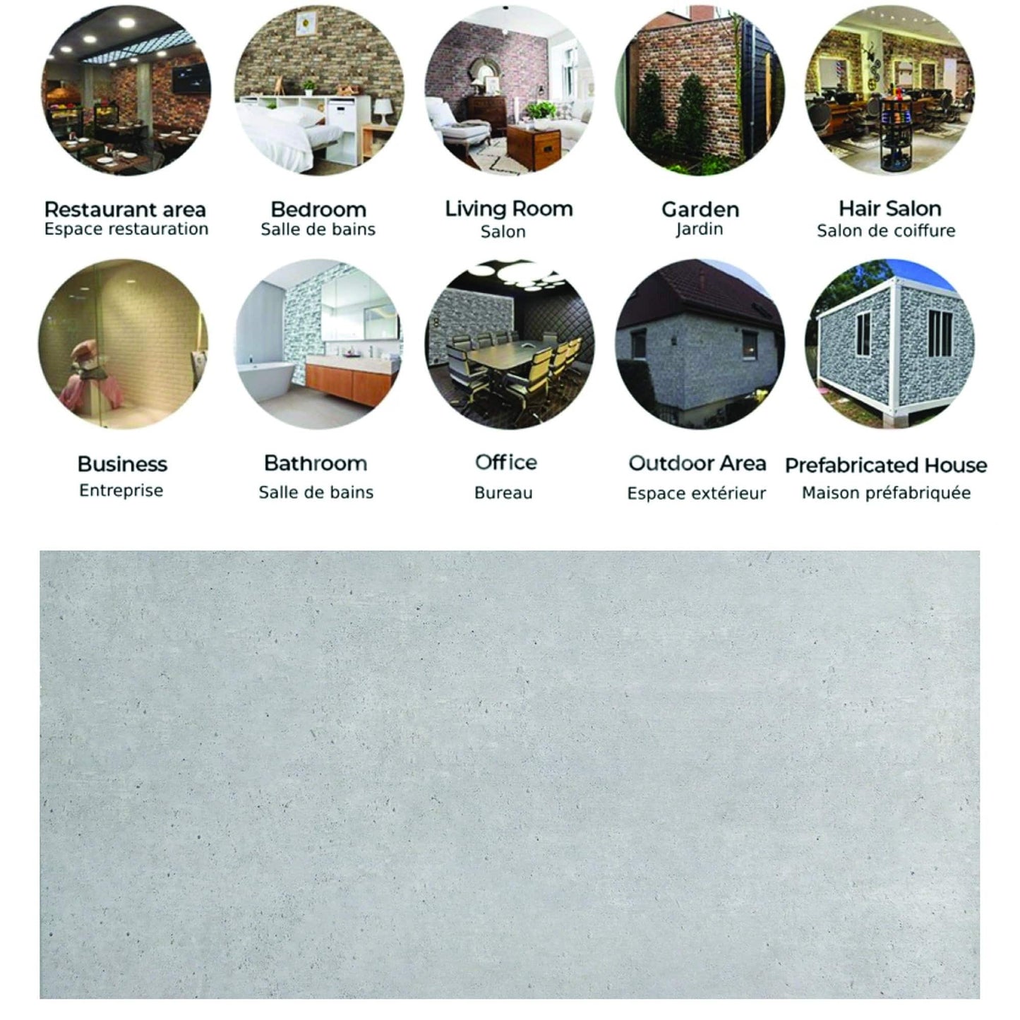 Outlet Silver Grey Cement Look Wall Paneling, Styrofoam Facing, Single Panel, Covers 5.4 sq ft