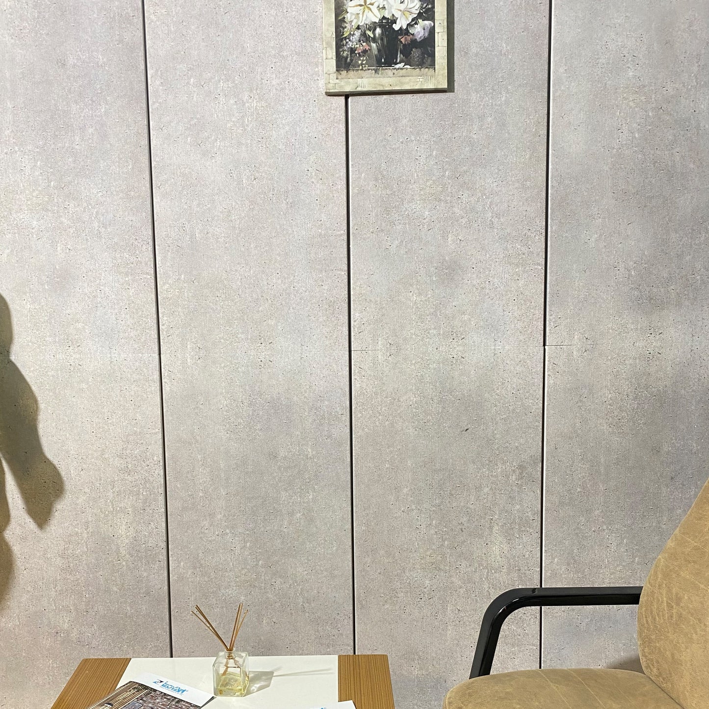 Outlet Silver Grey Cement Look Wall Paneling, Styrofoam Facing, Single Panel, Covers 5.4 sq ft