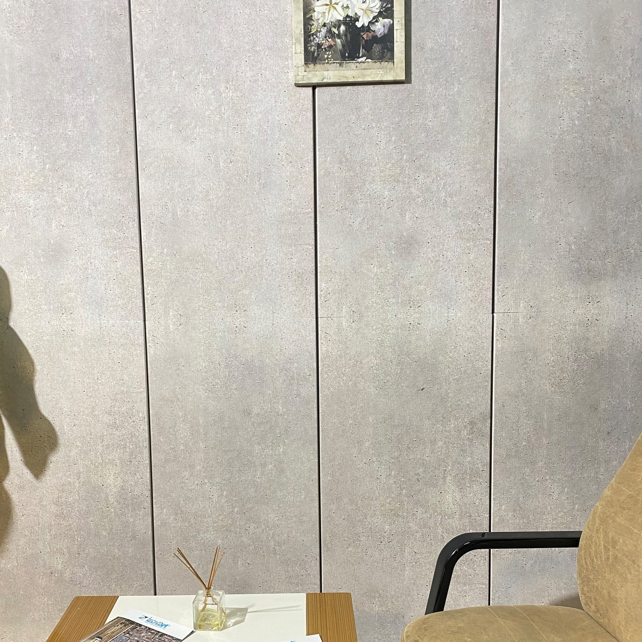 Outlet Silver Grey Cement Look Wall Paneling, Styrofoam Facing, Single Panel, Covers 5.4 sq ft