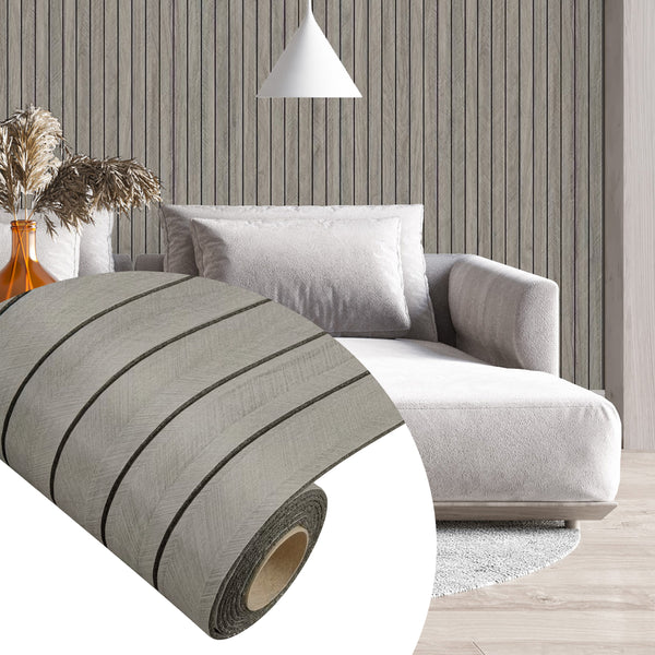 Peel & Stick Slat Textured Wallpaper Roll