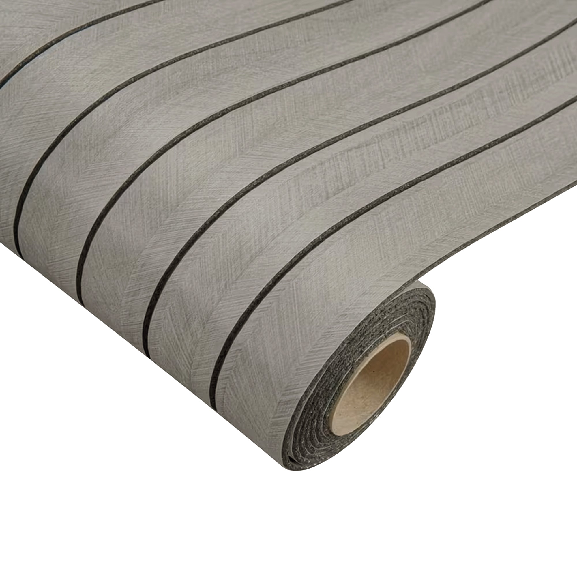 Peel & Stick Slat Textured Wallpaper Roll - Wood Grain Foam Decorative Wall Finishing - Grey