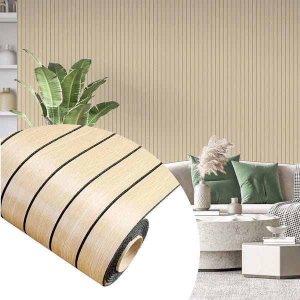 Peel & Stick Slat Textured Wallpaper Roll