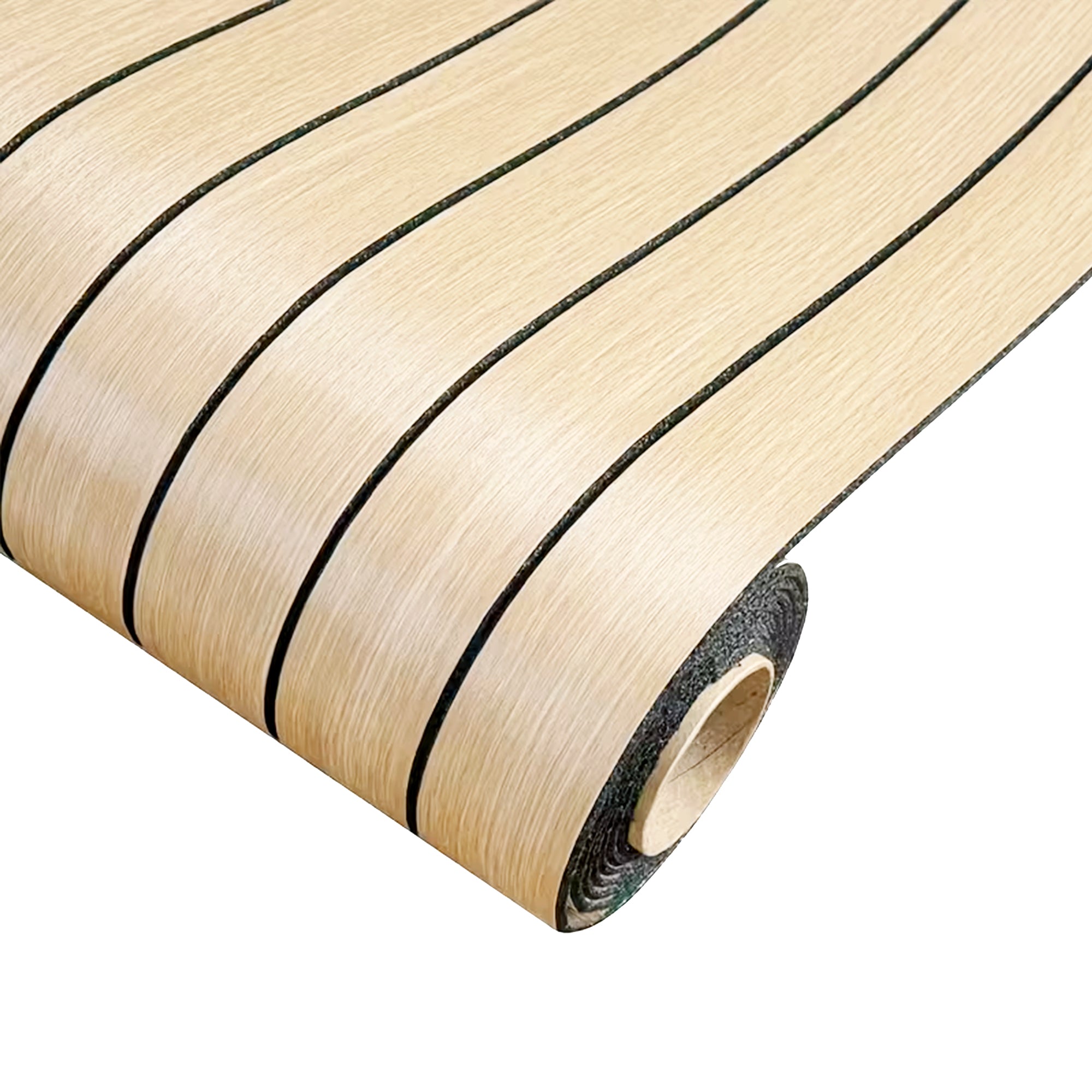 Peel & Stick Slat Textured Wallpaper Roll - Wood Grain Foam Decorative Wall Finishing - Beige
