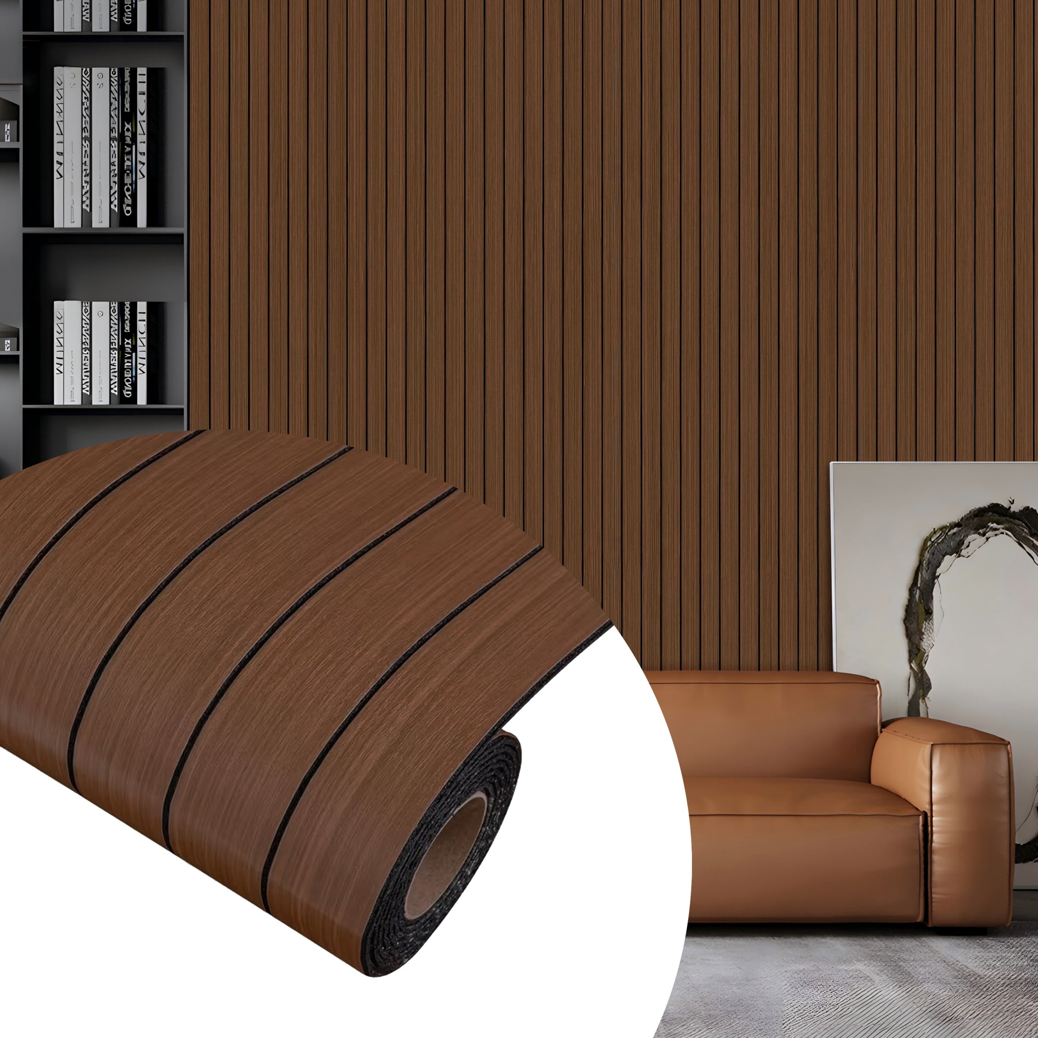 Peel & Stick Slat Textured Wallpaper Roll