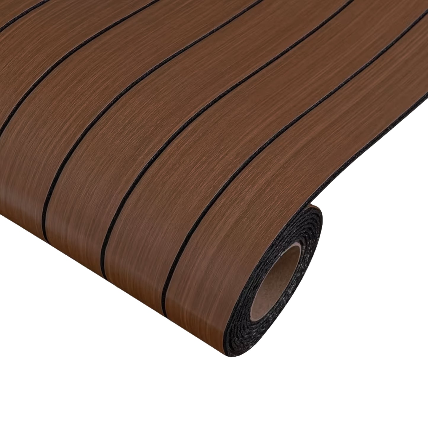 Peel & Stick Slat Textured Wallpaper Roll - Wood Grain Foam Decorative Wall Finishing - Brown