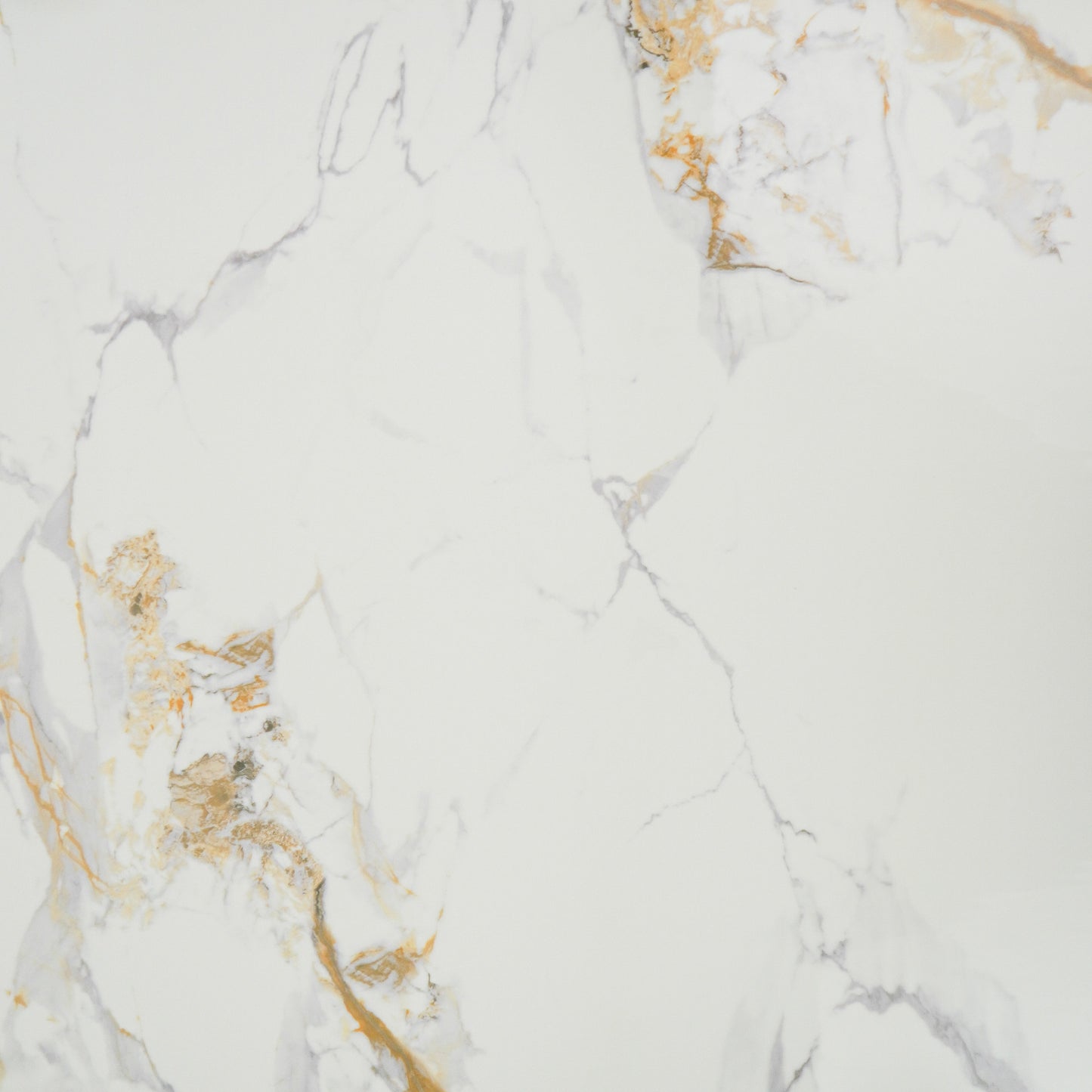 Peel & Stick Marble Wallpaper Roll - Self-Adhesive Glossy Waterproof Foam Decorative Wall Finishing - White, Grey Gold Veins