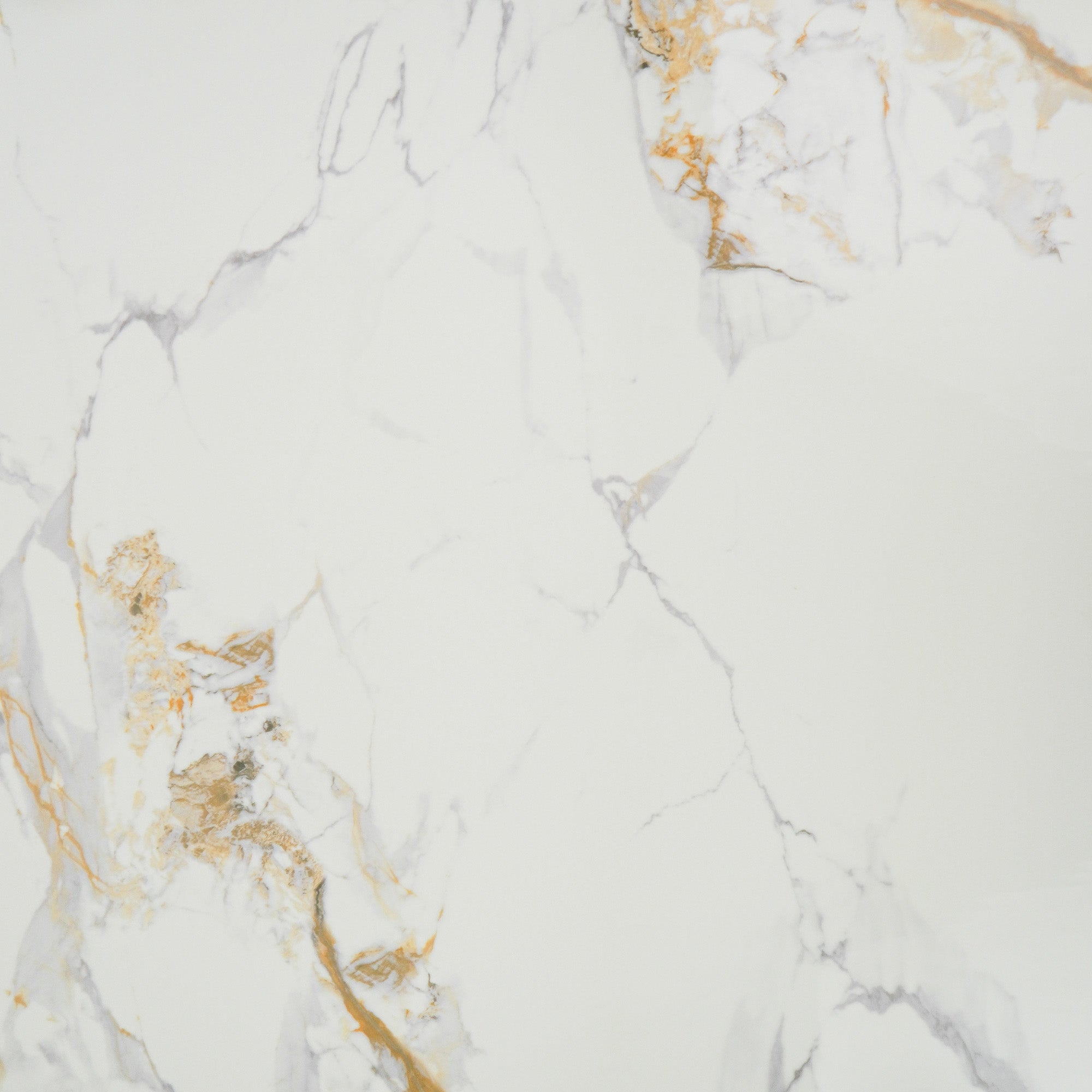 Peel & Stick Marble Wallpaper Roll - Self-Adhesive Glossy Waterproof Foam Decorative Wall Finishing - White, Grey Gold Veins