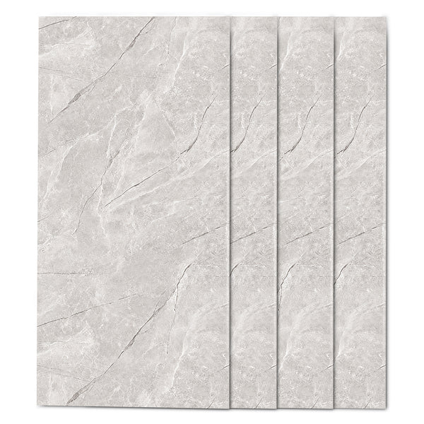 Faux Marble Wall Panels - 2 ft X 4 ft - Glossy, Waterproof Indoor Wall Cladding - Tan, Grey Veins