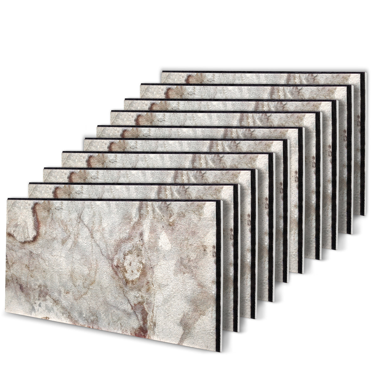 3D Faux Stone Wall Panels, White & Mauve, Styrofoam
