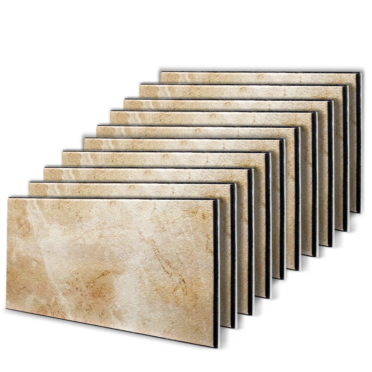 3D Faux Stone Wall Panels, White & Sepia, Styrofoam