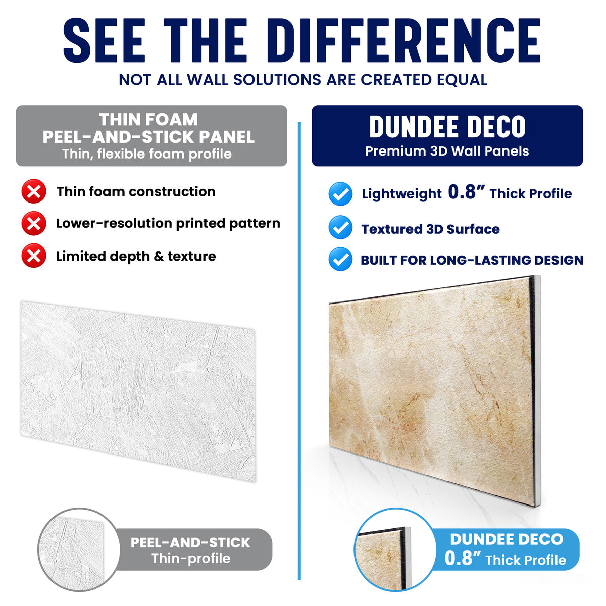 3D Faux Stone Wall Panels, White & Sepia, Styrofoam