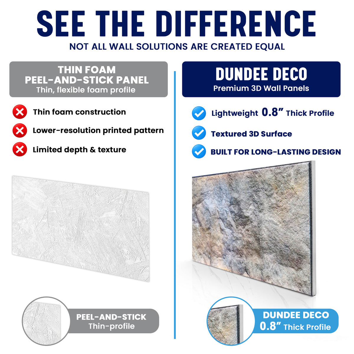 3D Faux Stone Wall Panels, Blue & Brown, Styrofoam