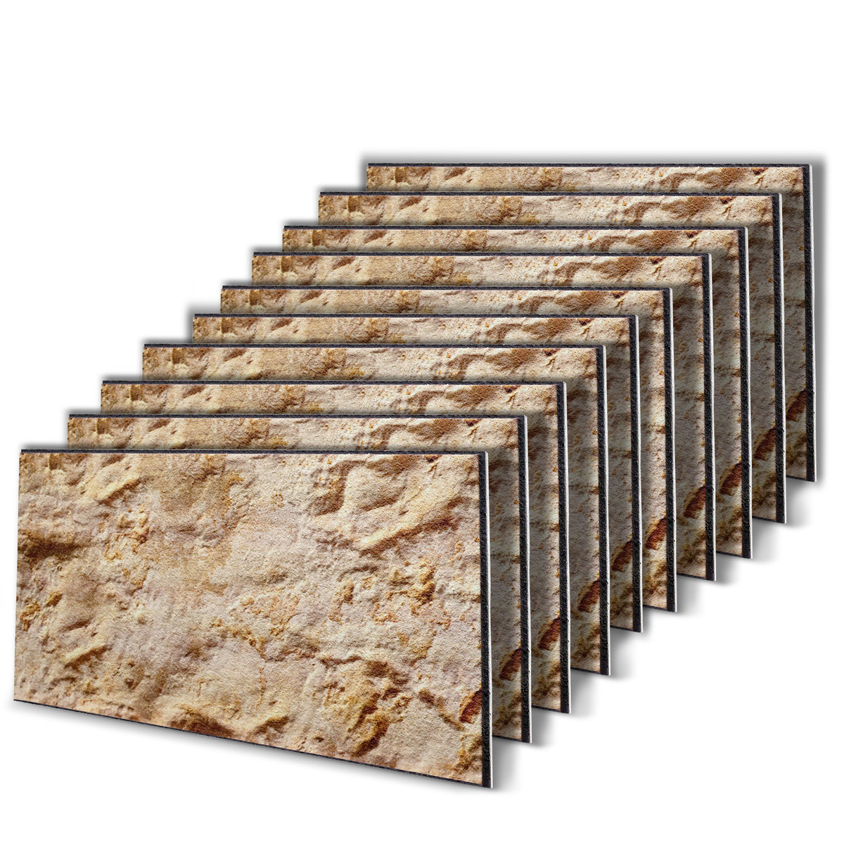 3D Faux Stone Wall Panels, Beige & Brown, Styrofoam