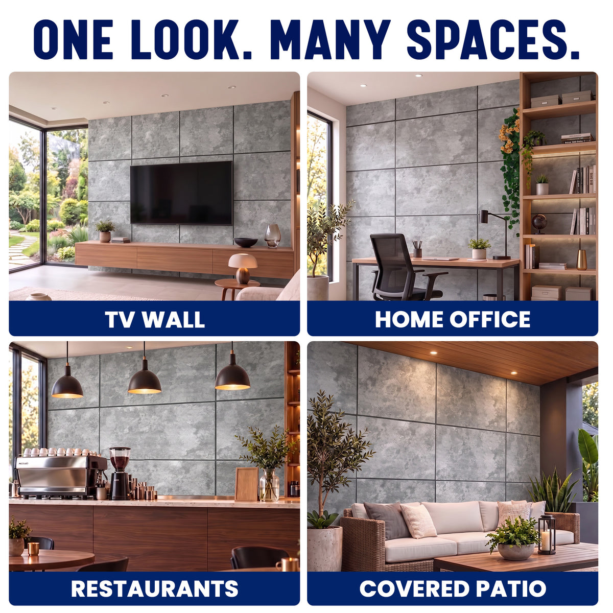 3D Faux Stone Wall Panels, Grey & White, Styrofoam