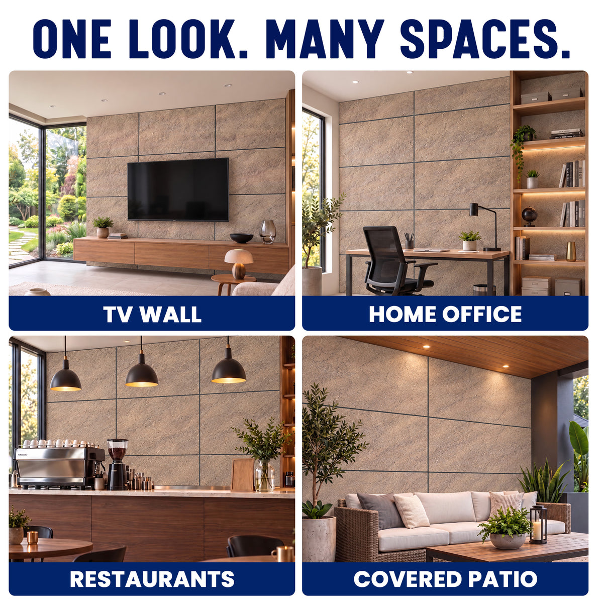 3D Faux Stone Wall Panels, Brown & Mauve, Styrofoam