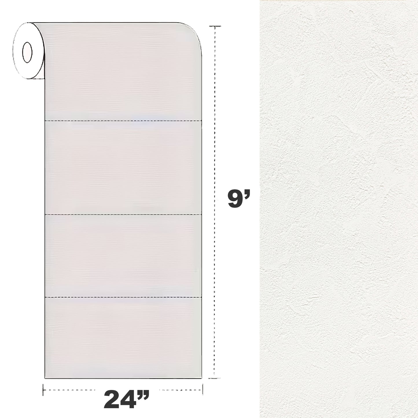 Peel & Stick Stone Textured Wallpaper Roll - Soft Stone Finish, Foam Decorative Wall Finishing - Alabaster