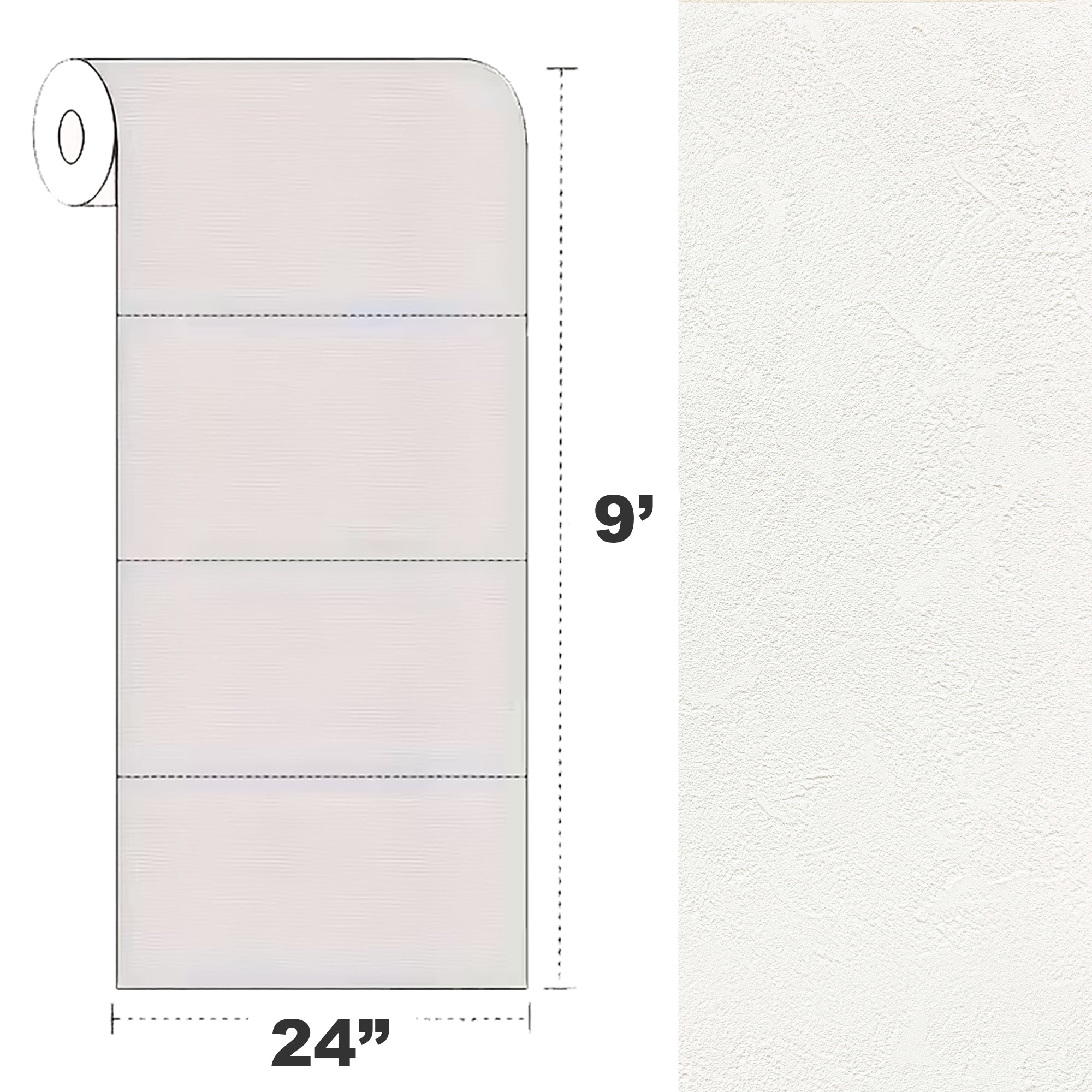 Peel & Stick Stone Textured Wallpaper Roll - Soft Stone Finish, Foam Decorative Wall Finishing - Alabaster