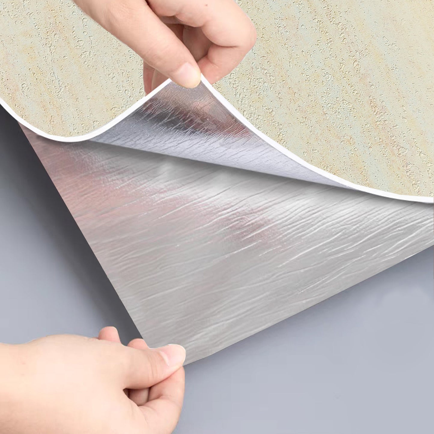 Peel & Stick Stone Textured Wallpaper Roll - Soft Stone Finish, Foam Decorative Wall Finishing - Warm Beige