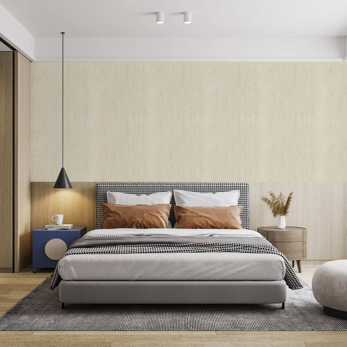 Peel & Stick Stone Textured Wallpaper Roll - Soft Stone Finish, Foam Decorative Wall Finishing - Warm Beige