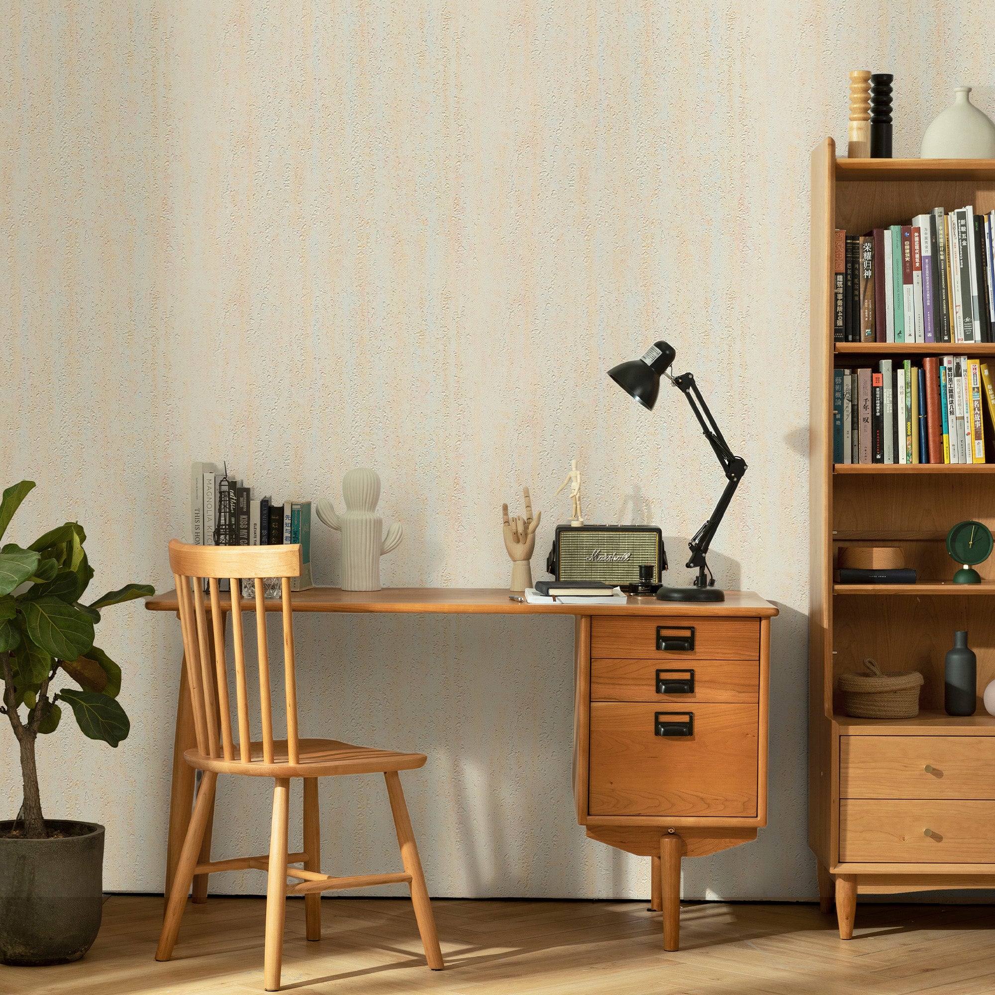 Peel & Stick Stone Textured Wallpaper Roll - Soft Stone Finish, Foam Decorative Wall Finishing - Warm Beige