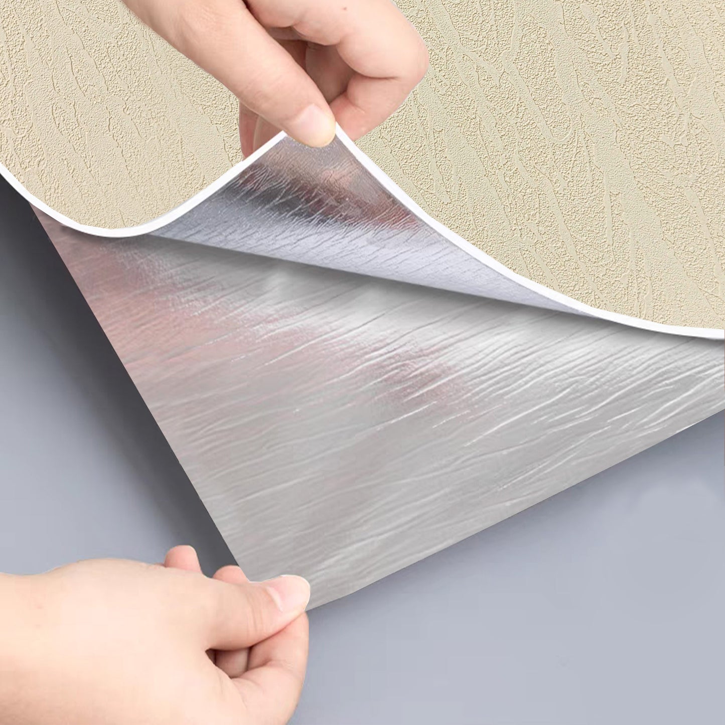 Peel & Stick Stone Textured Wallpaper Roll - Soft Stone Finish, Foam Decorative Wall Finishing - Tan