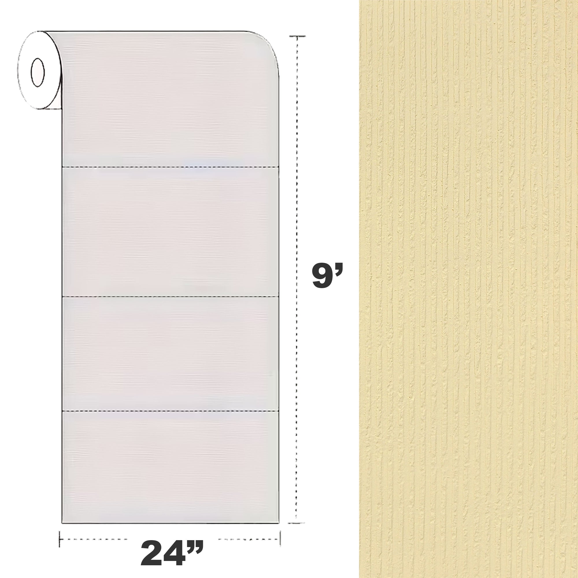 Peel & Stick Stone Textured Wallpaper Roll - Soft Stone Finish, Foam Decorative Wall Finishing - Yellow Beige