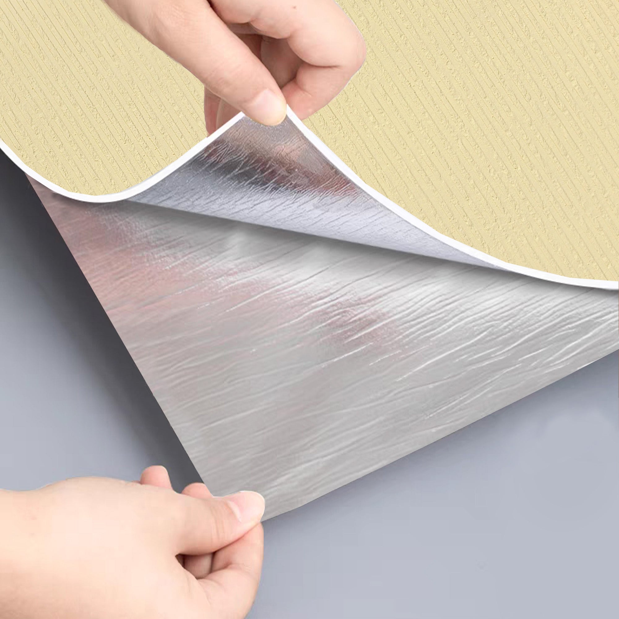 Peel & Stick Stone Textured Wallpaper Roll - Soft Stone Finish, Foam Decorative Wall Finishing - Yellow Beige