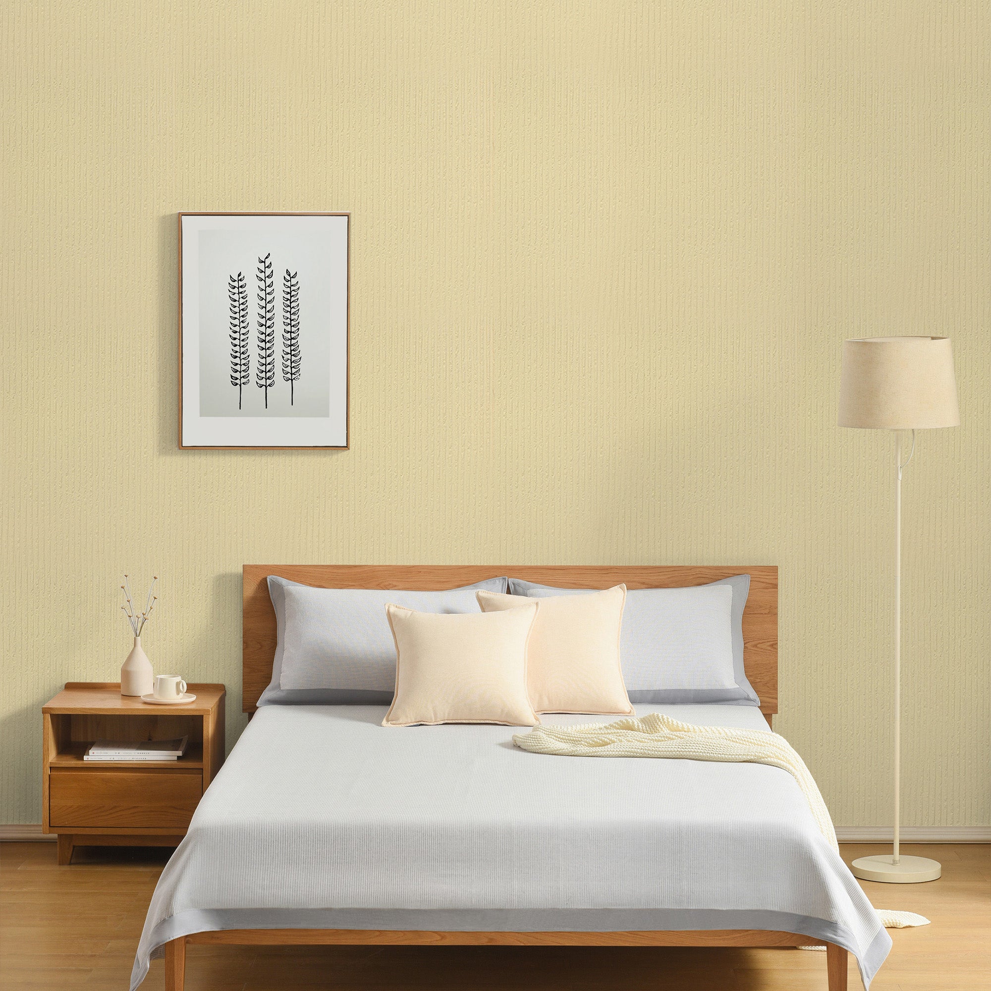 Peel & Stick Stone Textured Wallpaper Roll - Soft Stone Finish, Foam Decorative Wall Finishing - Yellow Beige