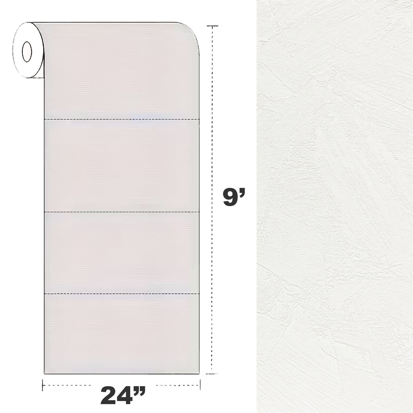 Peel & Stick Stone Textured Wallpaper Roll - Soft Stone Finish, Foam Decorative Wall Finishing - Ivory