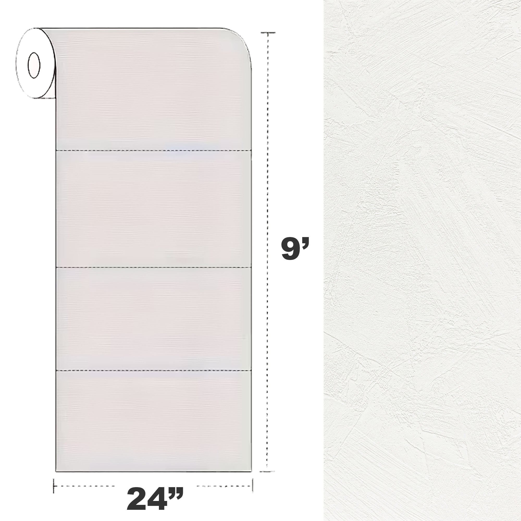 Peel & Stick Stone Textured Wallpaper Roll - Soft Stone Finish, Foam Decorative Wall Finishing - Ivory