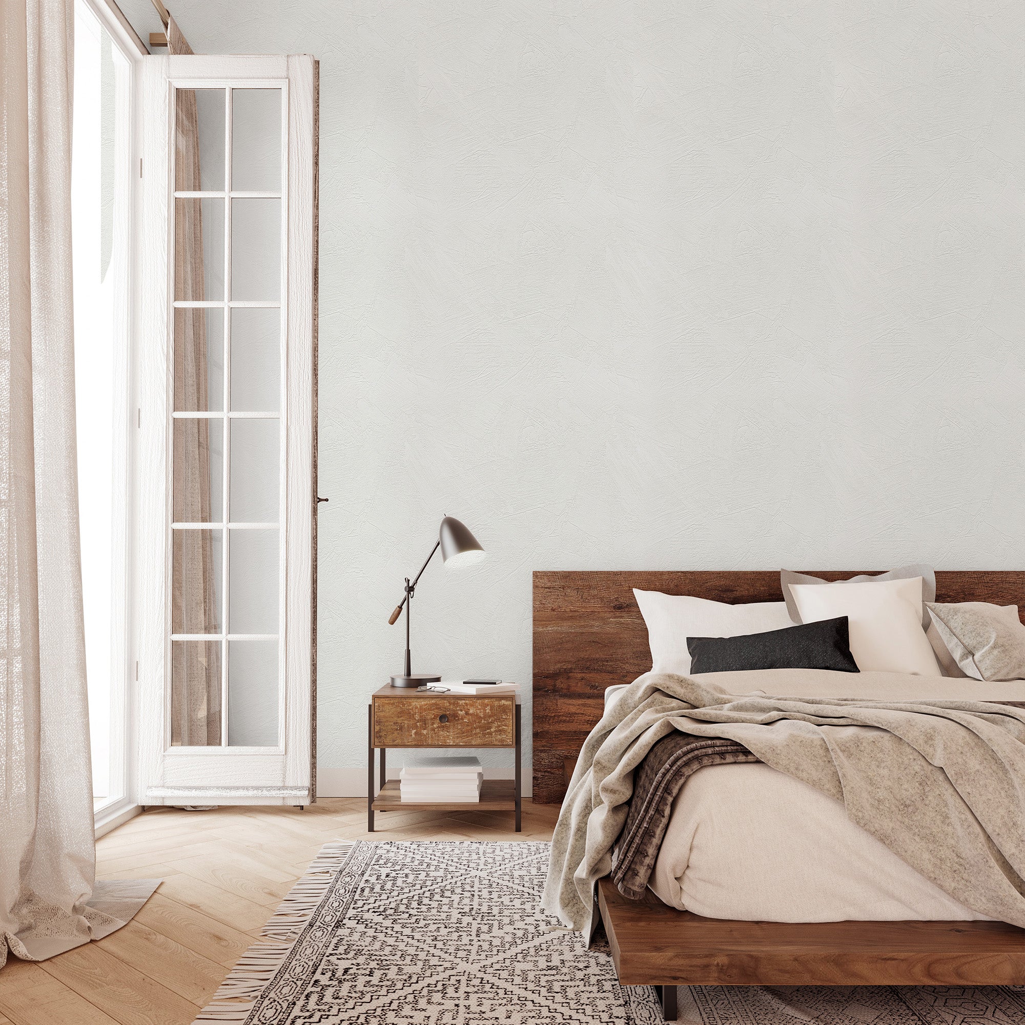 Peel & Stick Stone Textured Wallpaper Roll - Soft Stone Finish, Foam Decorative Wall Finishing - Ivory