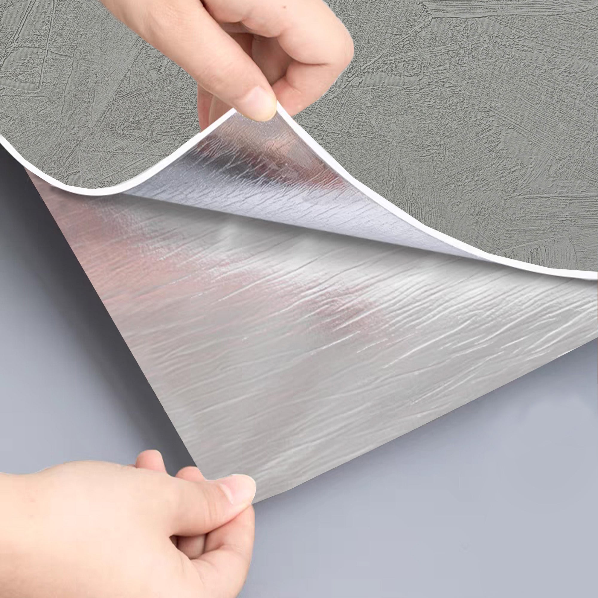 Peel & Stick Stone Textured Wallpaper Roll - Soft Stone Finish, Foam Decorative Wall Finishing - Charcoal Grey