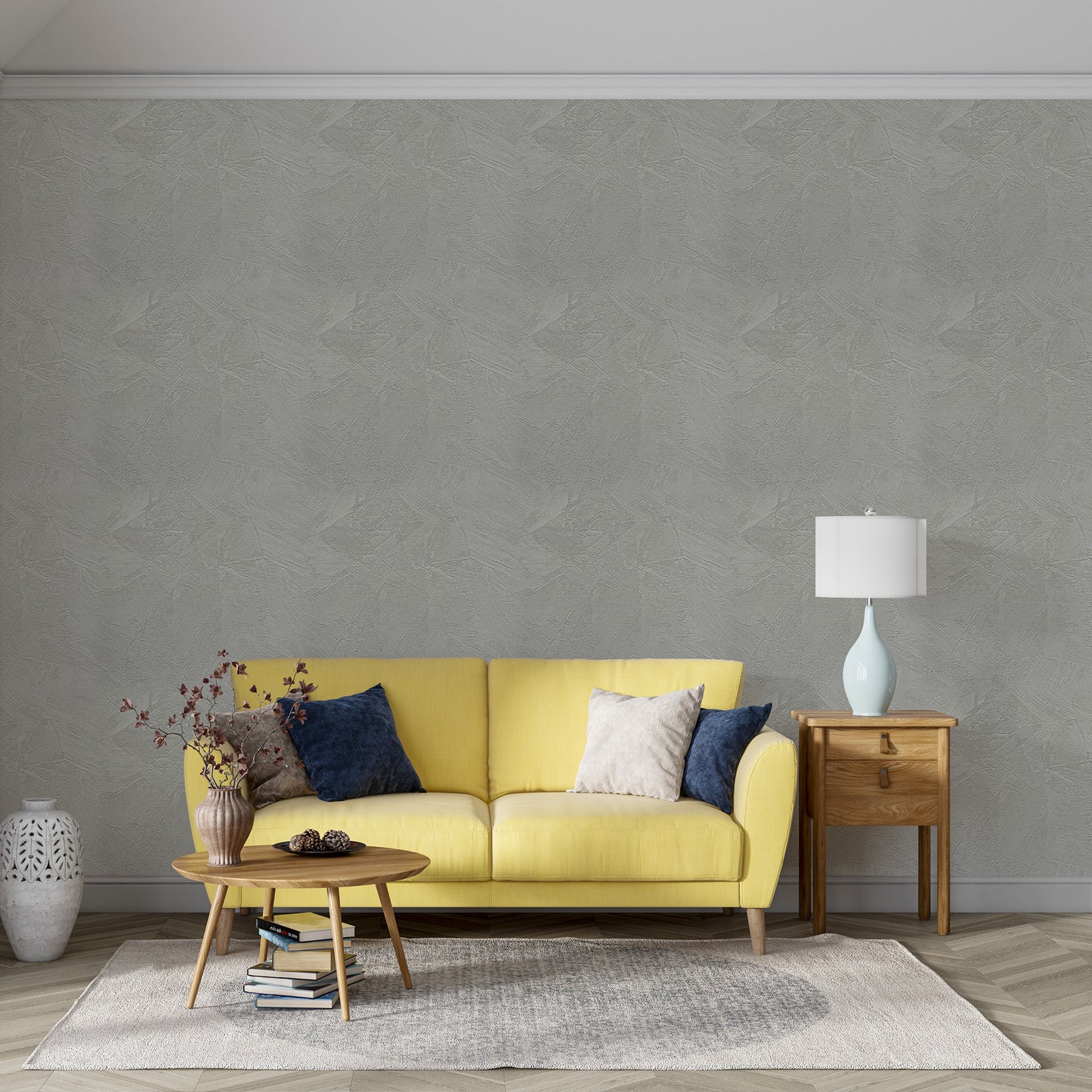 Peel & Stick Stone Textured Wallpaper Roll - Soft Stone Finish, Foam Decorative Wall Finishing - Charcoal Grey