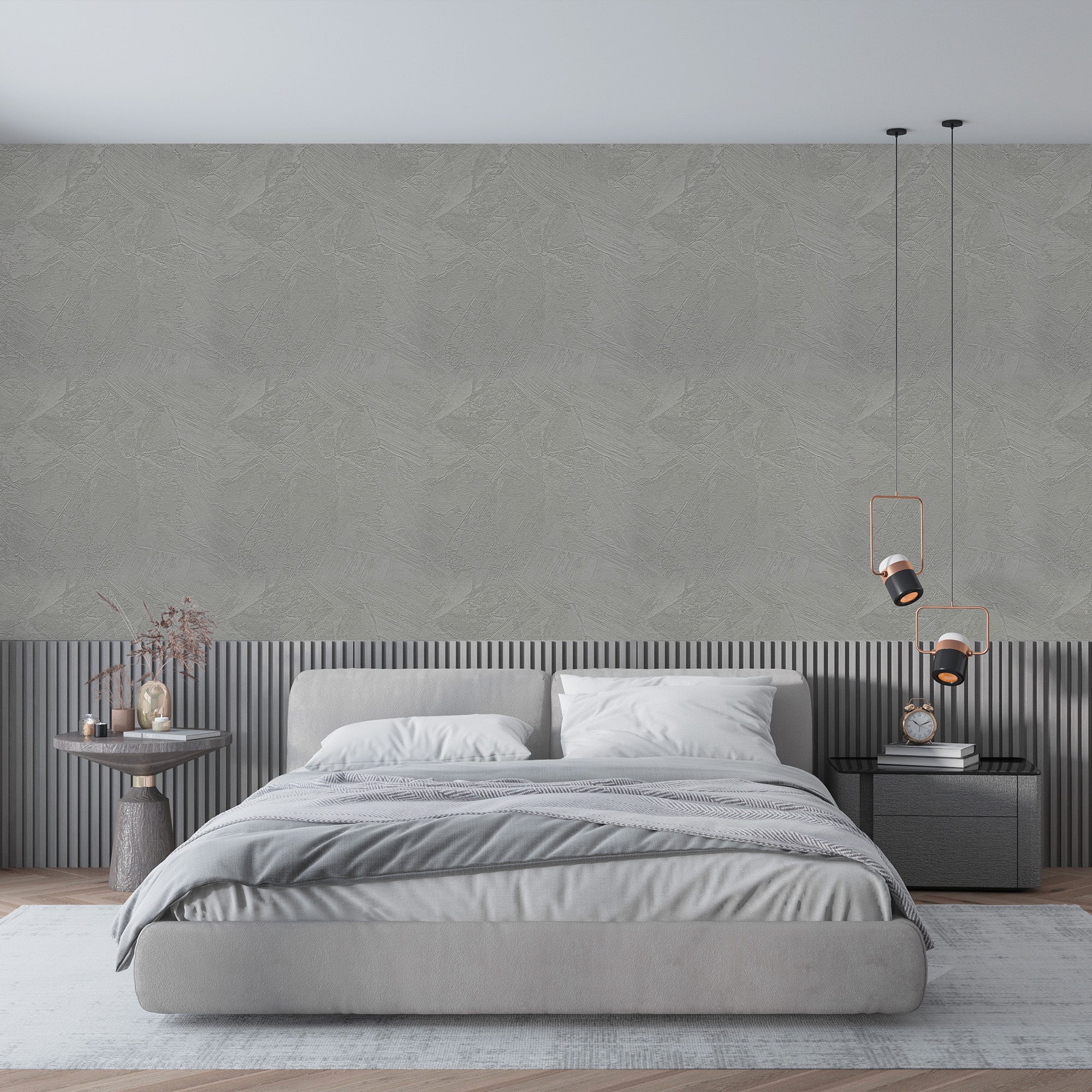 Peel & Stick Stone Textured Wallpaper Roll - Soft Stone Finish, Foam Decorative Wall Finishing - Charcoal Grey