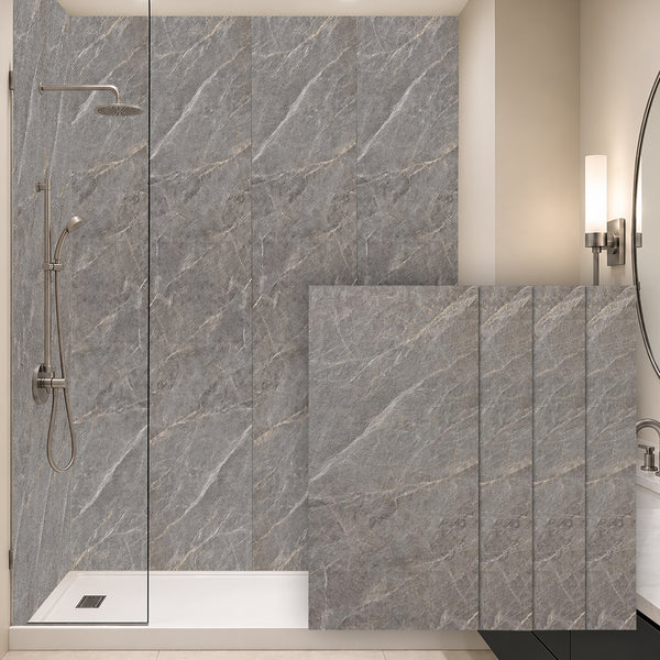 Faux Stone Wall Panels - 2 ft X 4 ft - Waterproof, Matte Textured, DIY Friendly Indoor Wall Cladding  - Dark Grey