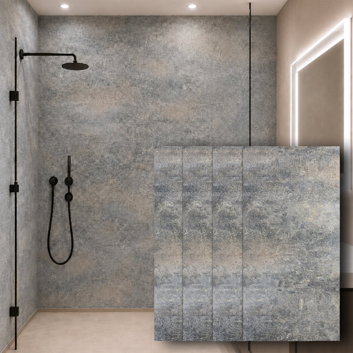 Faux Stone Wall Panels - 2 ft X 4 ft - Waterproof, Matte Textured, DIY Friendly Indoor Wall Cladding  - Black, Grey, Tan