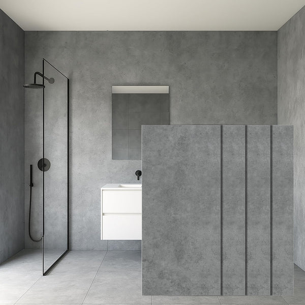 Faux Concrete Panels - 2 ft X 4 ft - Matte, Waterproof DIY Decorative Panels for Walls and Floors - Grey