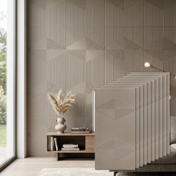 3D Peel and Stick Wall Panels - Soft-Touch Matte Finish, 1.6 ft X 3.4 ft - Alpaca Grey
