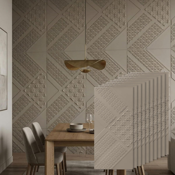 3D Peel and Stick Wall Panels - Soft-Touch Matte Finish, 1.6 ft X 3.4 ft - Alpaca Grey