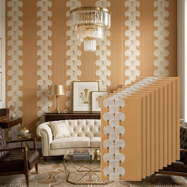 3D Peel and Stick Wall Panels - Soft-Touch Matte Finish, 1.6 ft X 3.4 ft - Almond Sand Silver