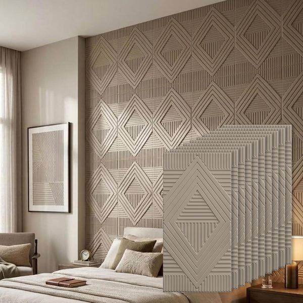 3D Peel and Stick Wall Panels - Soft-Touch Matte Finish, 1.6 ft X 3.4 ft - Alpaca Grey
