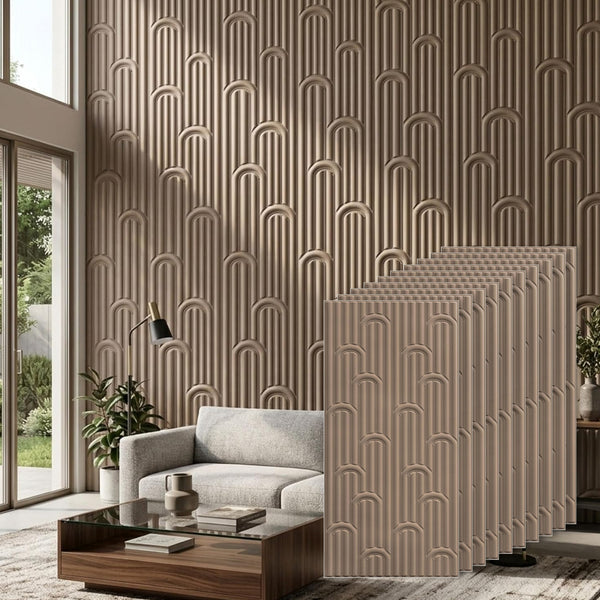 3D Peel and Stick Wall Panels - Soft-Touch Matte Finish, 1.6 ft X 3.4 ft - Rose Taupe