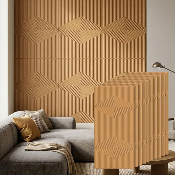 3D Peel and Stick Wall Panels - Soft-Touch Matte Finish, 1.6 ft X 3.4 ft - Almond Sand